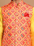 Men's Red Patola Print Nehru Jacket